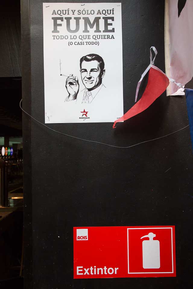 Smoking section in bar in Santi